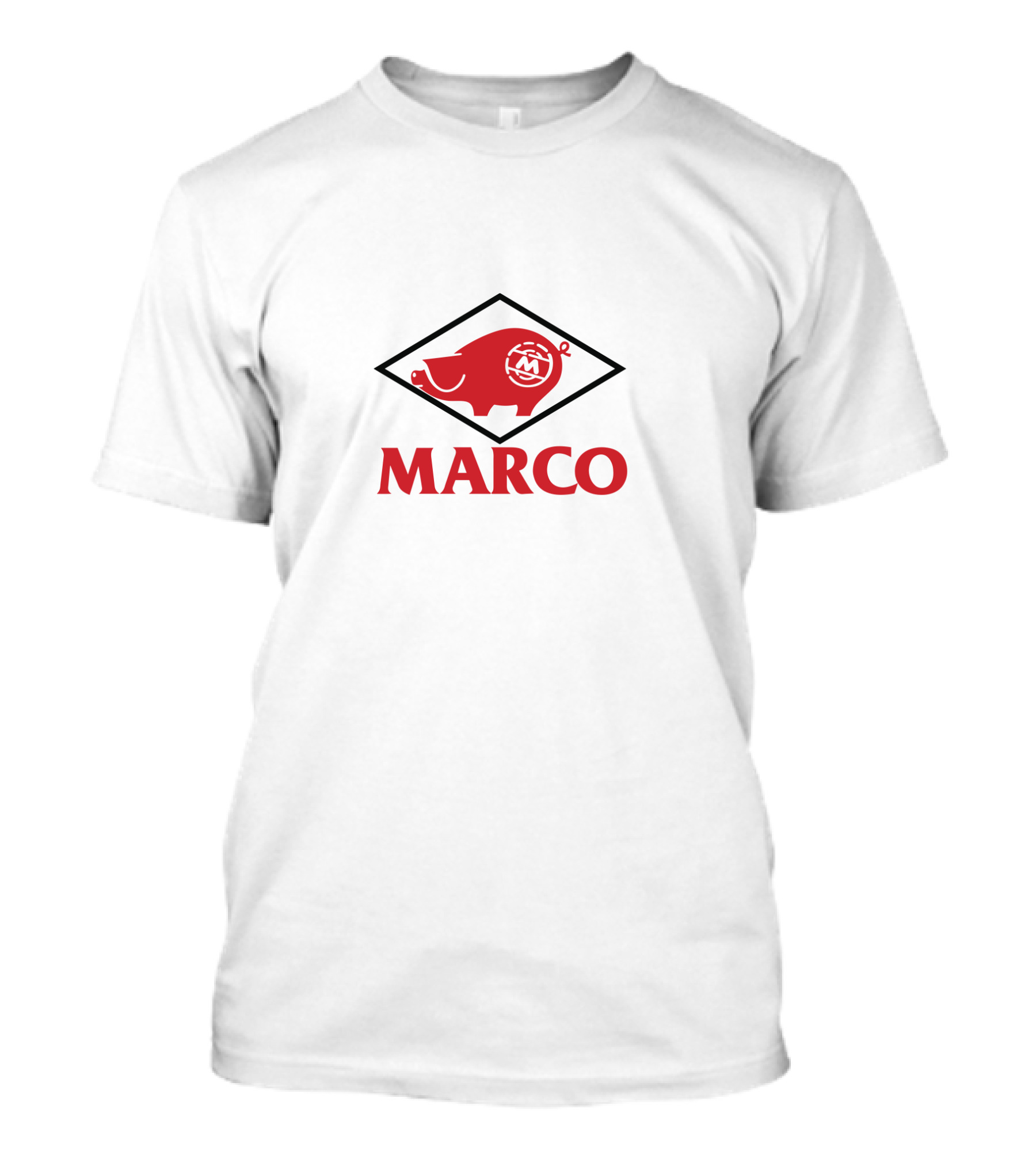 MARCO Pig Logo Red Black Diamond T-Shirt