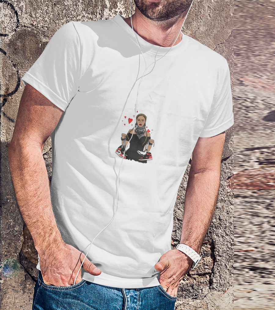 Beyonce Holding Sneakers With Red Hearts T-Shirt