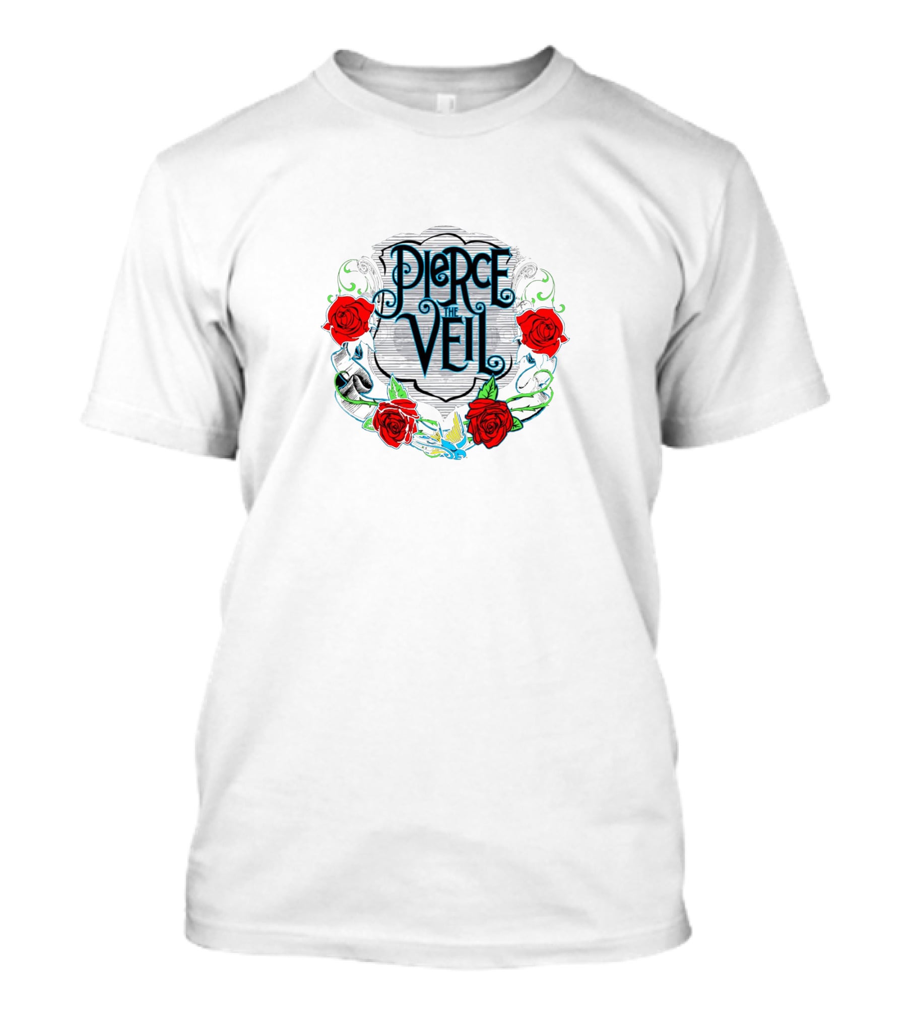 Pierce The Veil Roses And Scrollwork T-Shirt