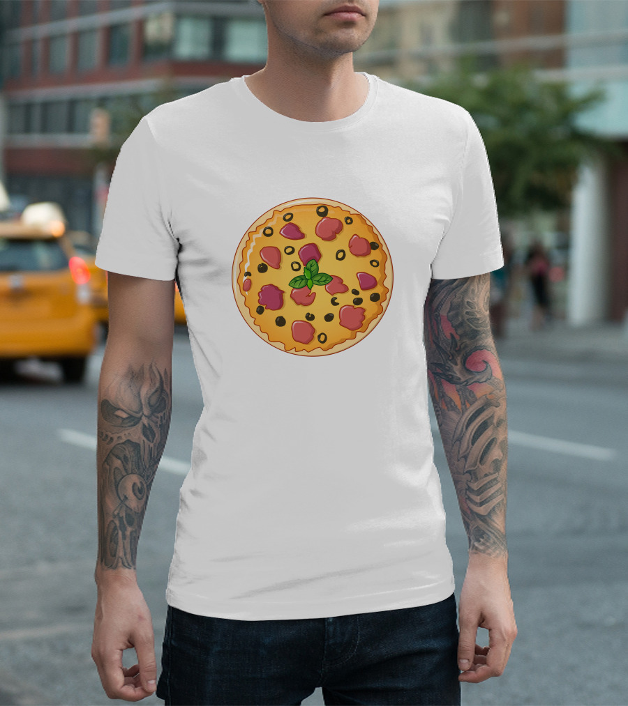 Pizza Meaning Basil Olive Pepperoni Pizza T-Shirt