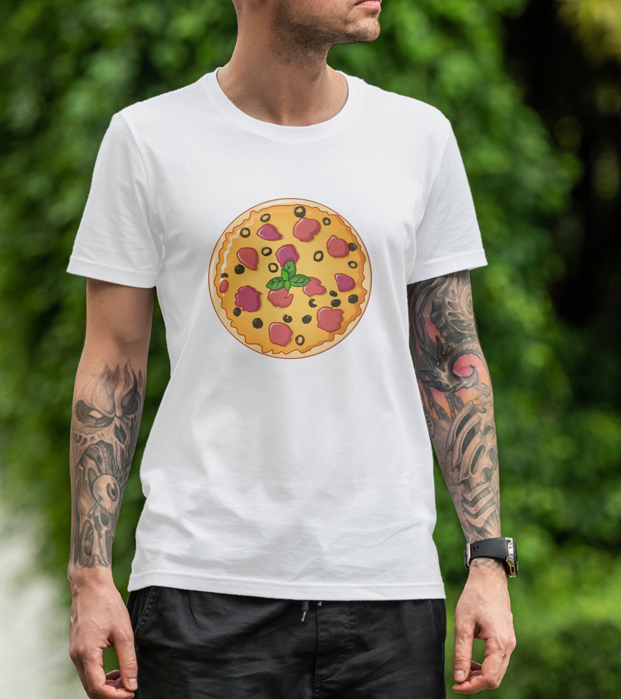 Pizza Meaning Basil Olive Pepperoni Pizza T-Shirt
