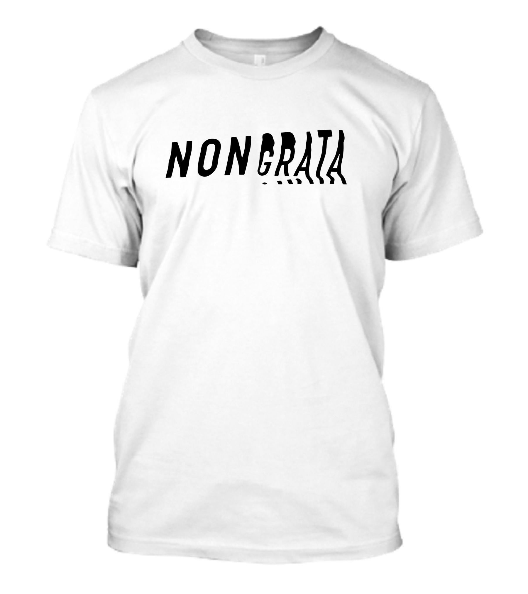 NON GRATA Distorted Text T-Shirt