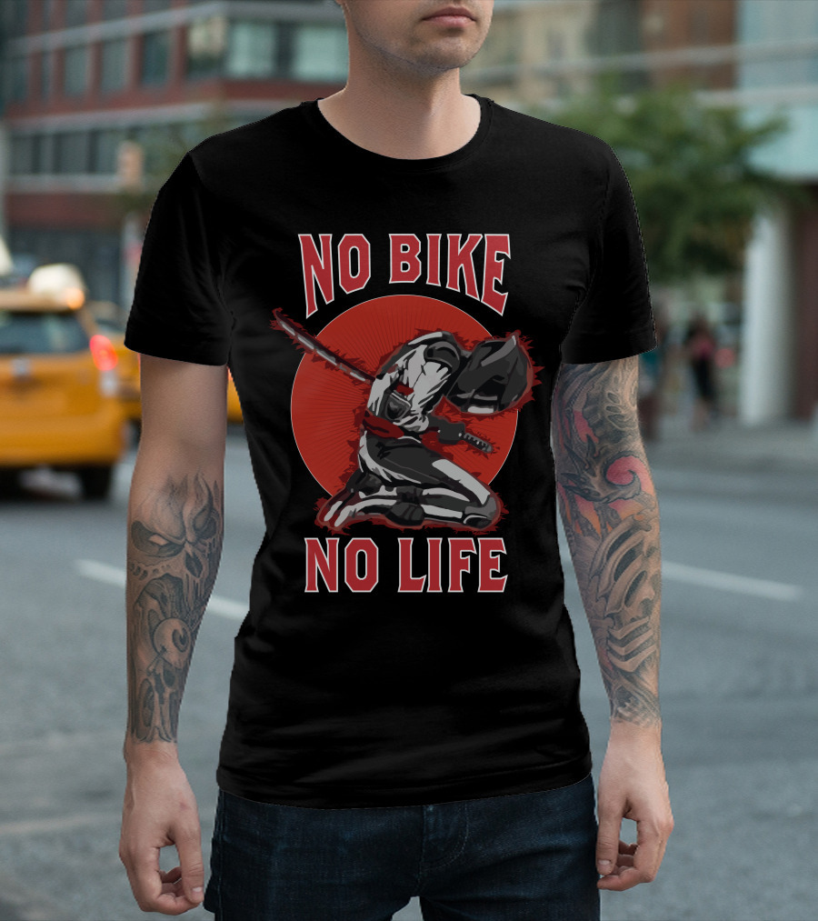 No Bike No Life Knight USA T-Shirt