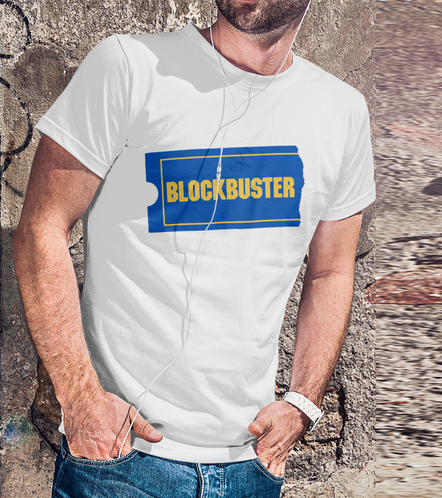 Blockbuster Blue Ticket Logo Nostalgia T-Shirt