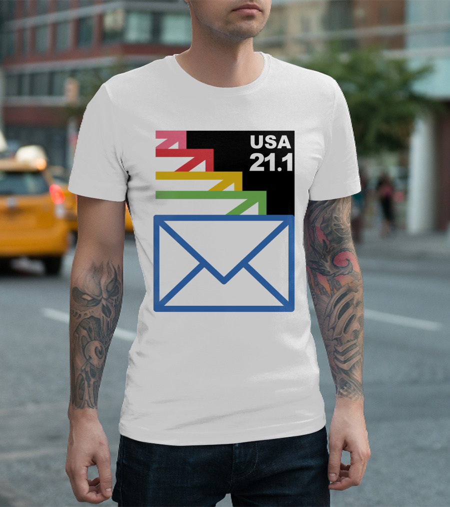 USA 21.1 Envelope Crop Top USPS Merch T-Shirt