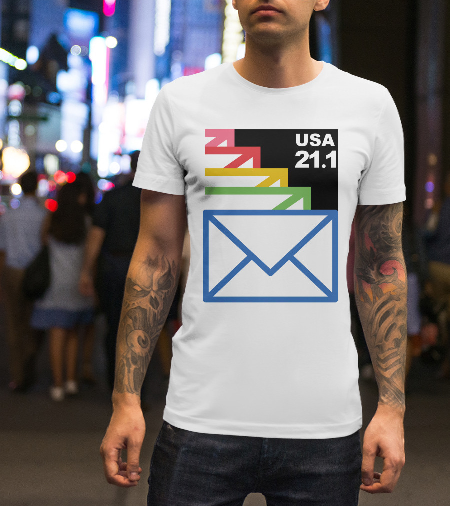 USA 21.1 Envelope Crop Top USPS Merch T-Shirt