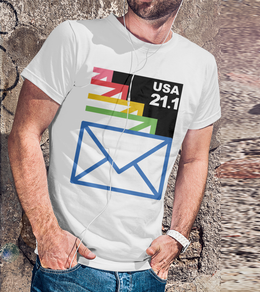 USA 21.1 Envelope Crop Top USPS Merch T-Shirt