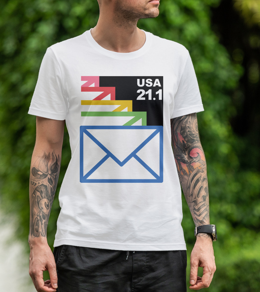 USA 21.1 Envelope Crop Top USPS Merch T-Shirt