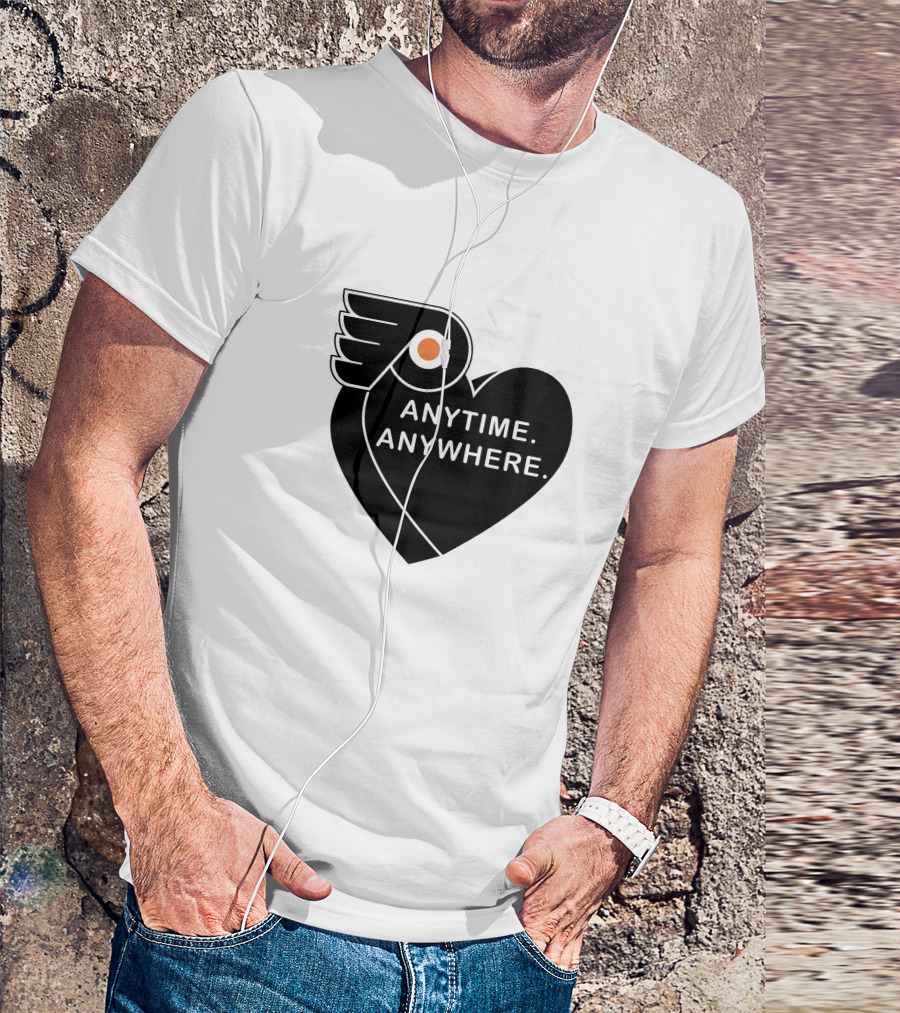 Philadelphia Flyers X Amberella Collaboration Anytime Anywhere Heart T-Shirt