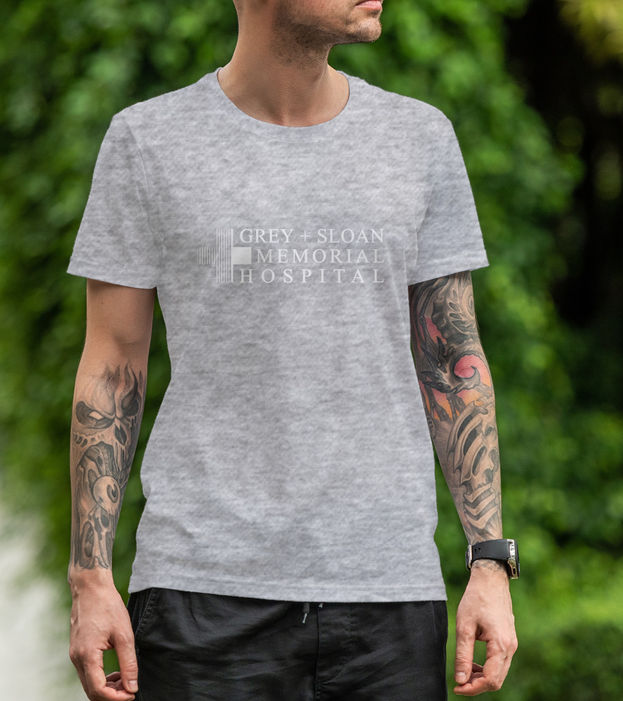 Grey Sloan Memorial Hospital Logo Text Medical Drama Series Reference T-Shirt
