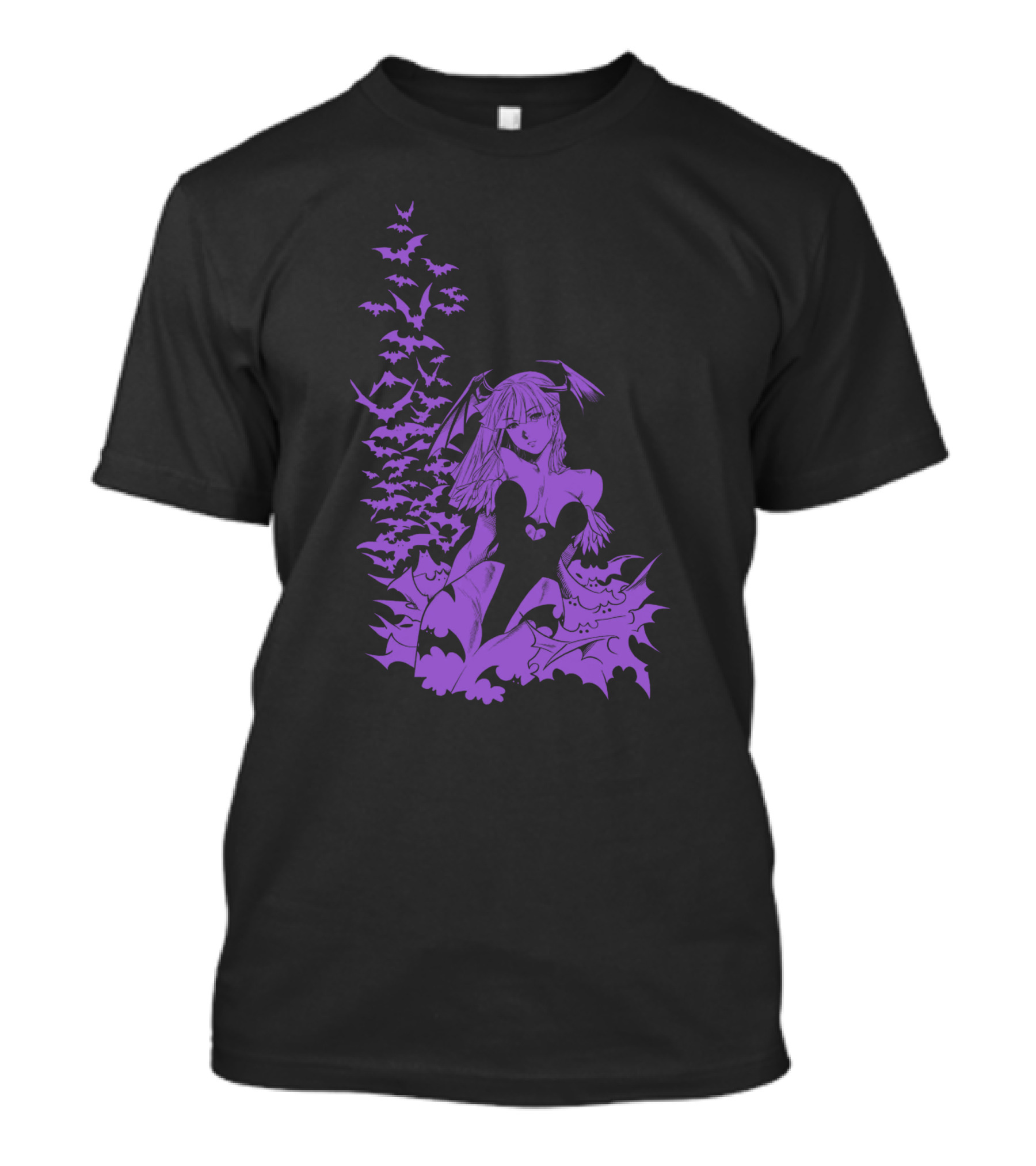 Udon Pins Darkstalkers Morrigan With Purple Bats Swarm T-Shirt