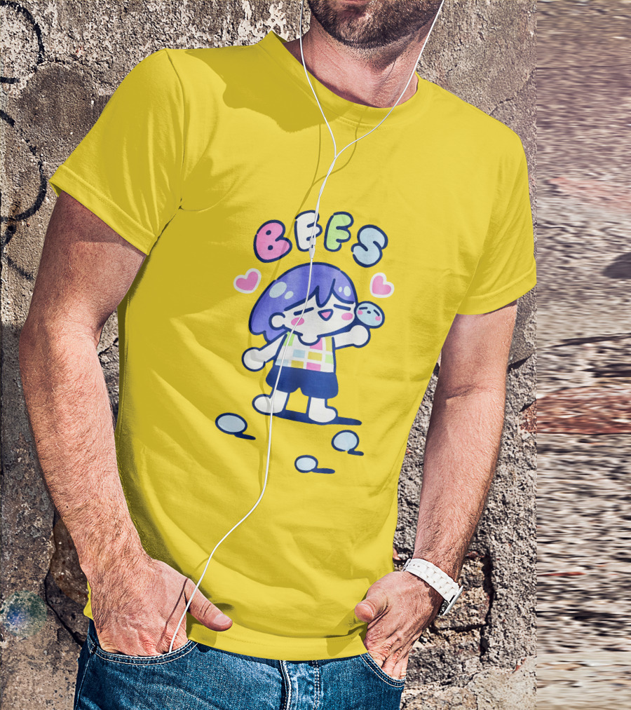 Omocat Omori Kel BFFS Purple Hair Colorful Hearts T-Shirt