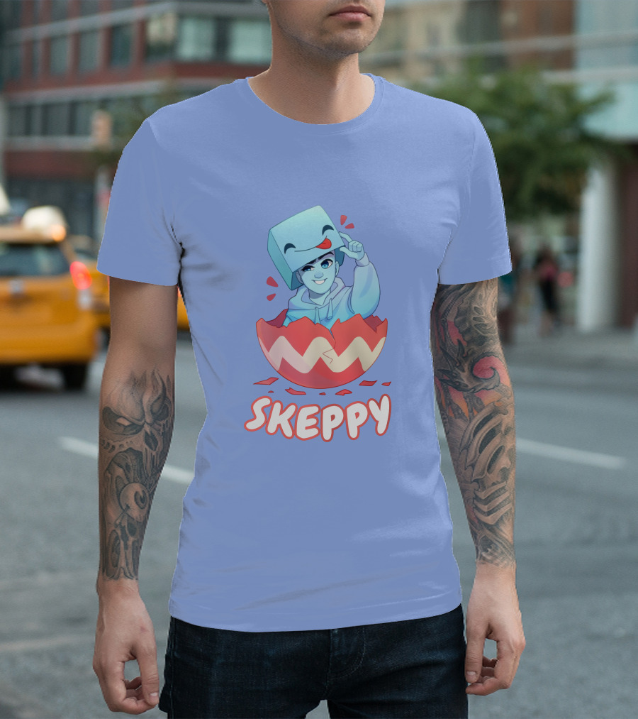 Skeppy Easter Merch Skeppy Egg Character In Red Cracked Shell T-Shirt