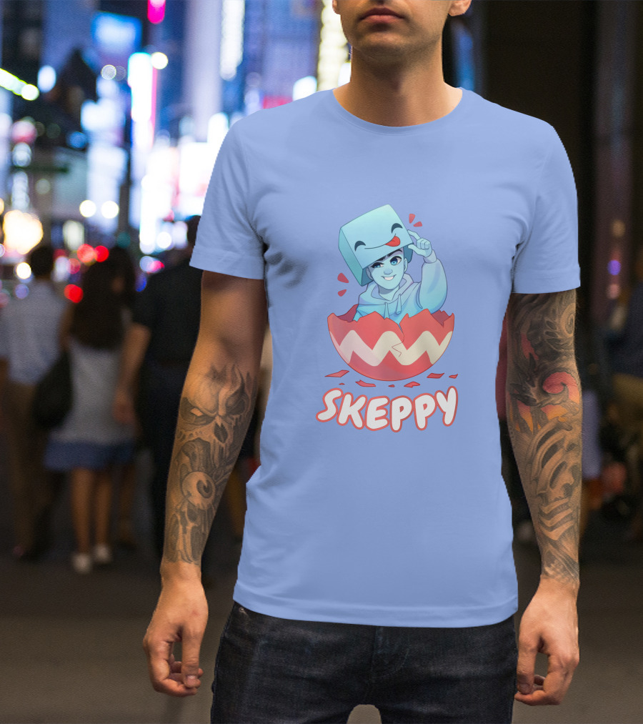 Skeppy Easter Merch Skeppy Egg Character In Red Cracked Shell T-Shirt