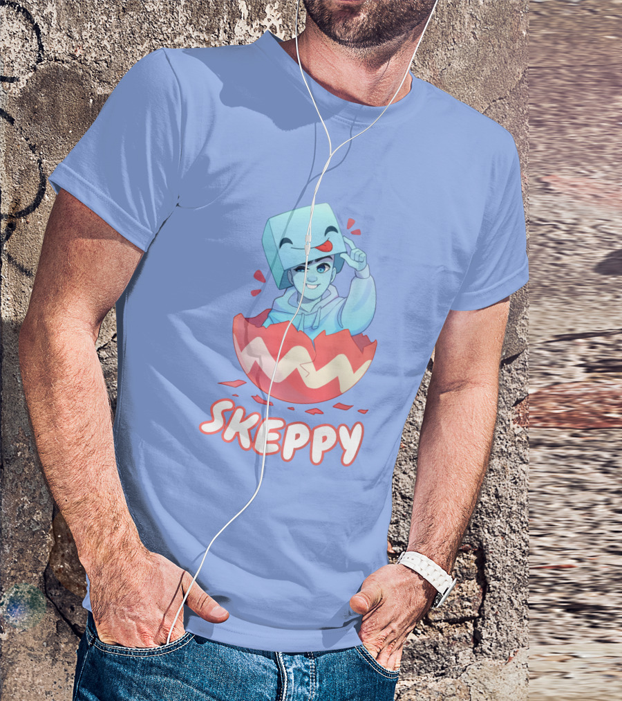 Skeppy Easter Merch Skeppy Egg Character In Red Cracked Shell T-Shirt