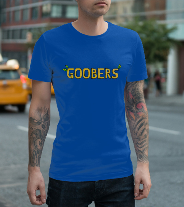 GOOBERS Nature Inspired Typography With Leaves T-Shirt