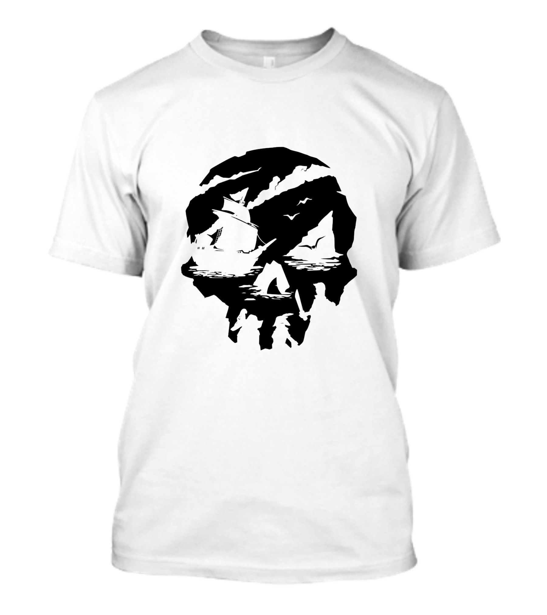 Sea Of Thieves 3Rd Anniversary Skull Pirate Ship Silhouette Ocean Journey T-Shirt