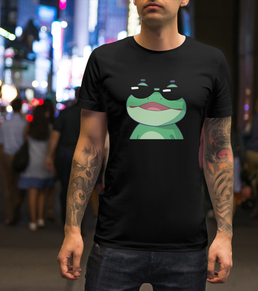 Shop The BoomerNa Merch Store Cool Frog With Sunglasses T-Shirt