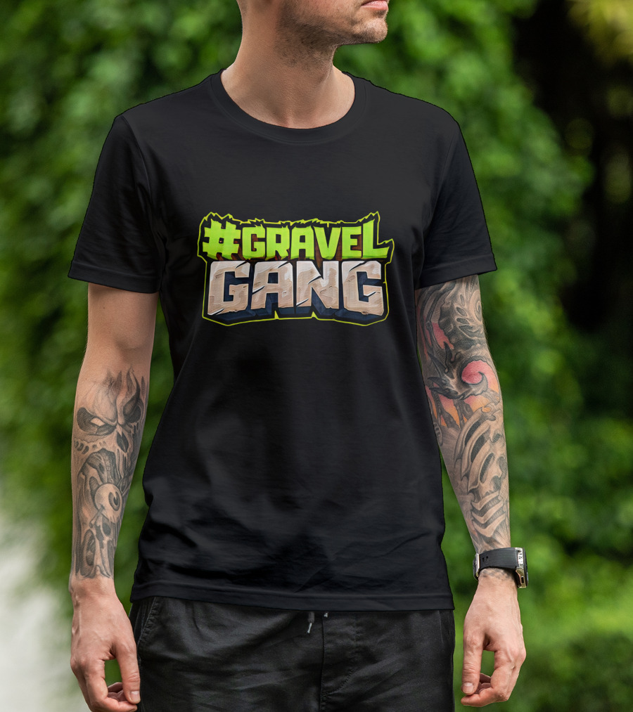Boomer Merch Gravel Gang #Gravel Gang Stone Text T-Shirt