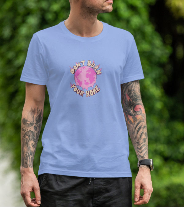 FlimFlam Merch Don't Burn Your Home Pink Earth T-Shirt