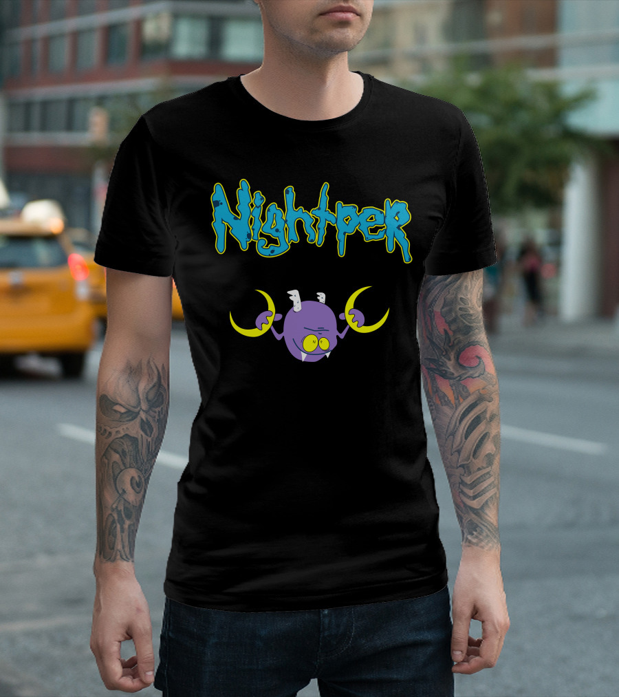 Shop the Nightper Perth Tanapon Merch Store Featuring Playful Cartoon Creature T-Shirt