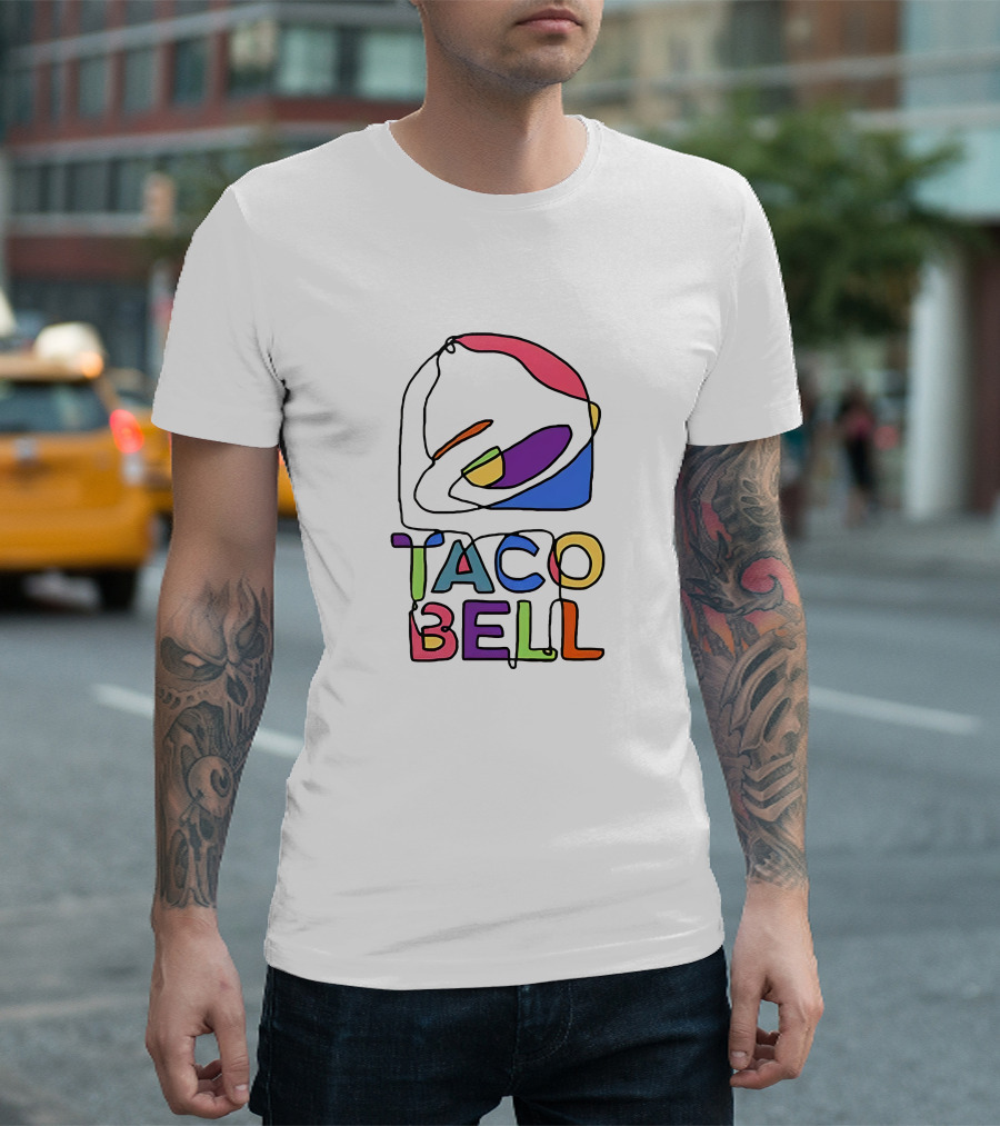 Taco Bell Trippy Logo Multicolor Outline T-Shirt