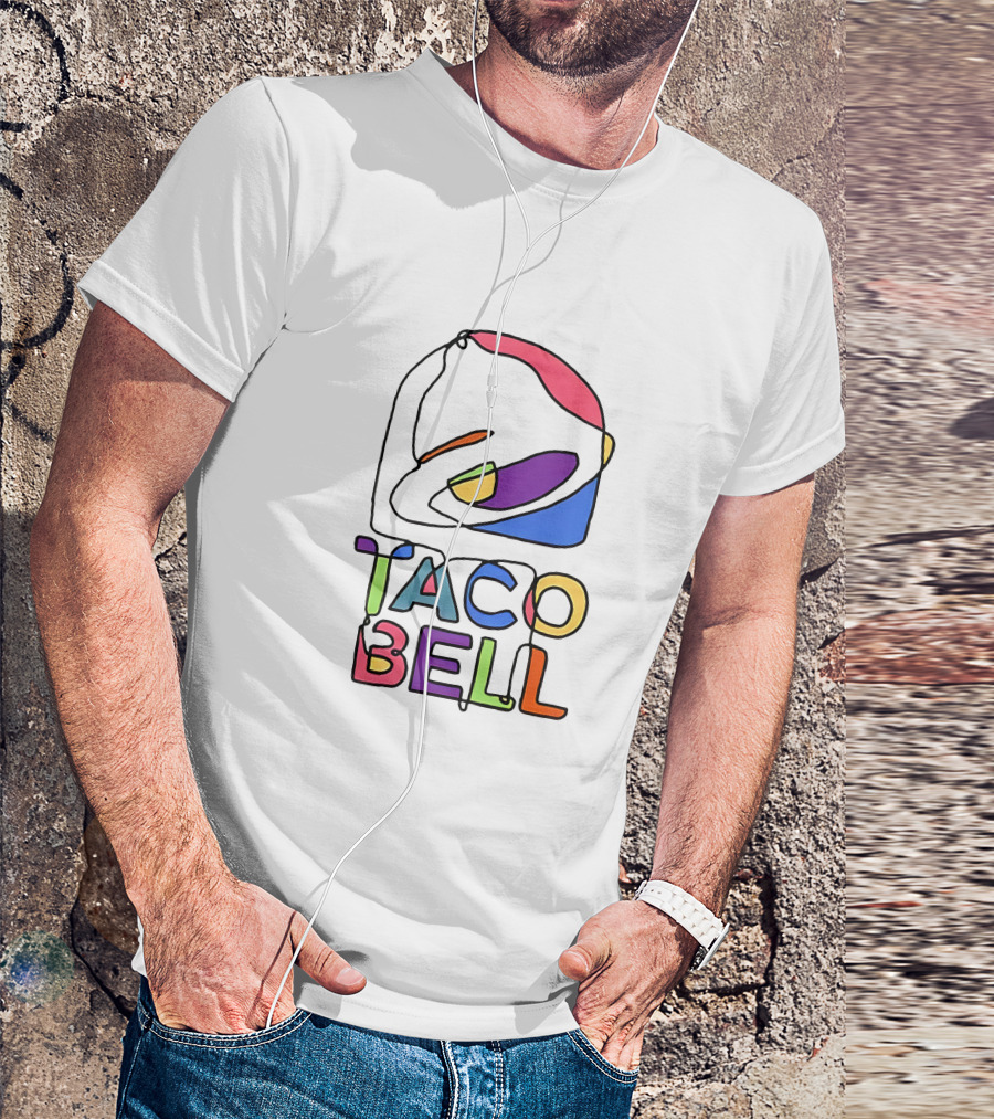 Taco Bell Trippy Logo Multicolor Outline T-Shirt