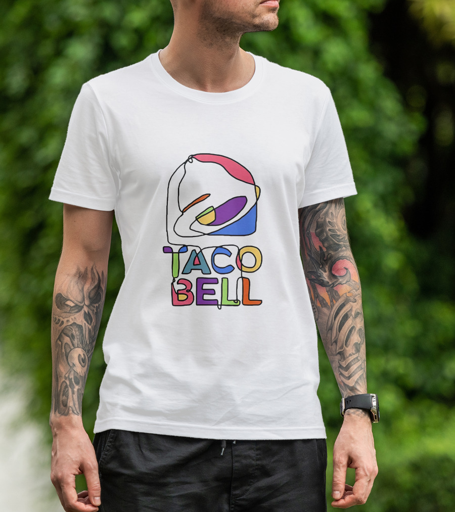 Taco Bell Trippy Logo Multicolor Outline T-Shirt
