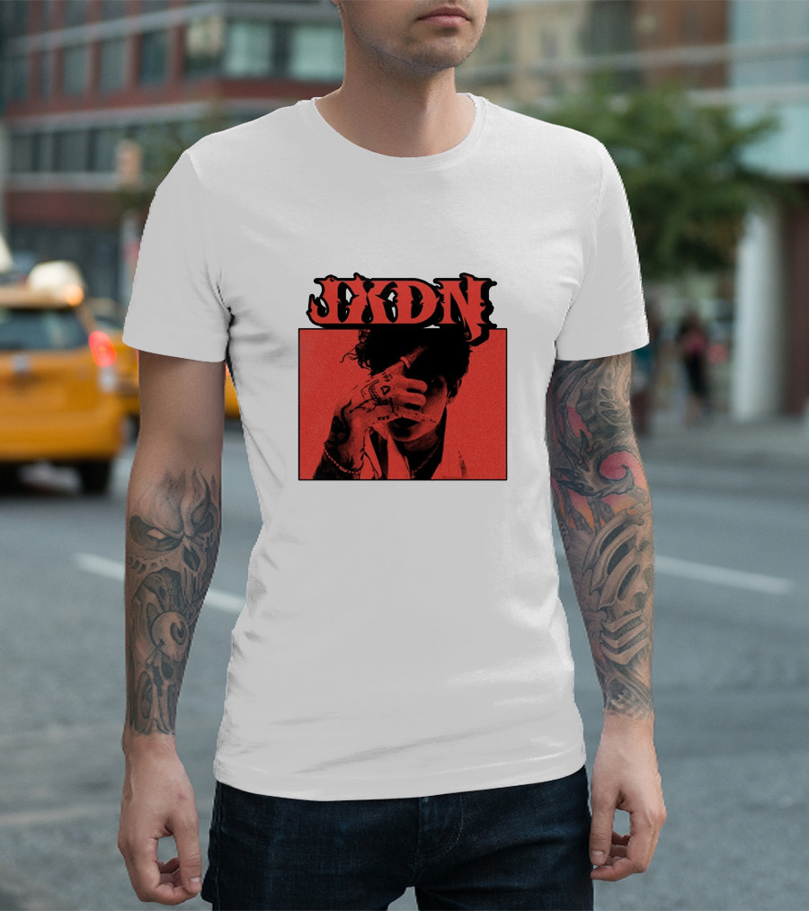 JXDN Photo Red Image with Hand Gesture T-Shirt