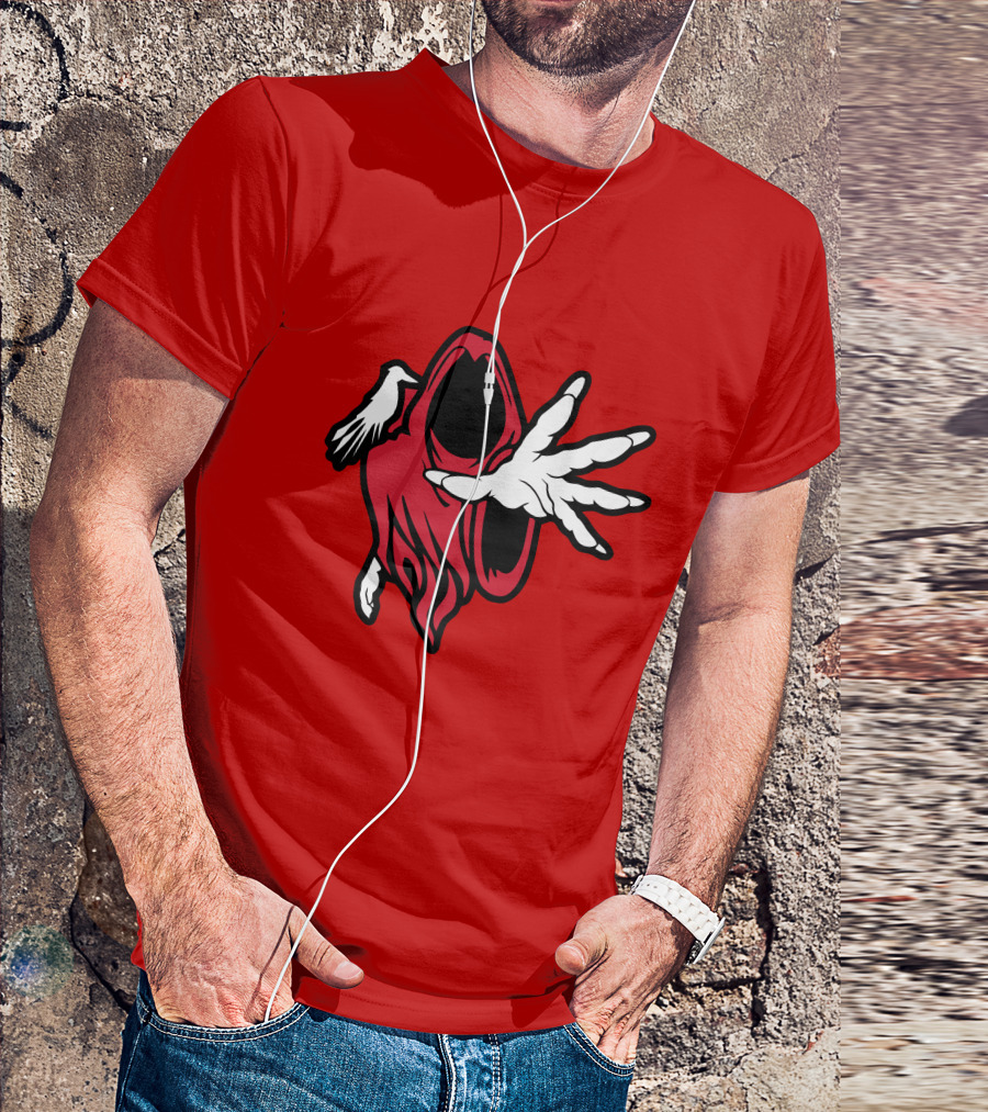 Psychopathic Merch Hell's Pit Wraith Iconic Red And White Hooded Figure T-Shirt