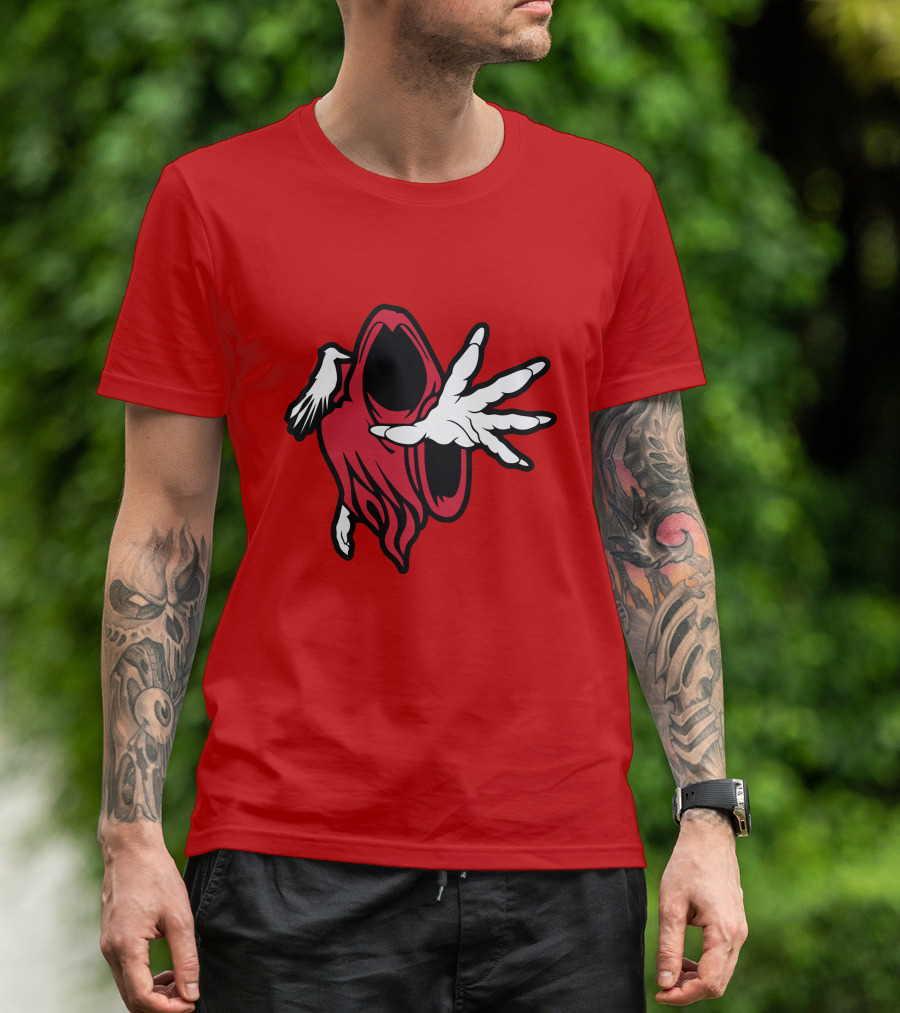 Psychopathic Merch Hell's Pit Wraith Iconic Red And White Hooded Figure T-Shirt