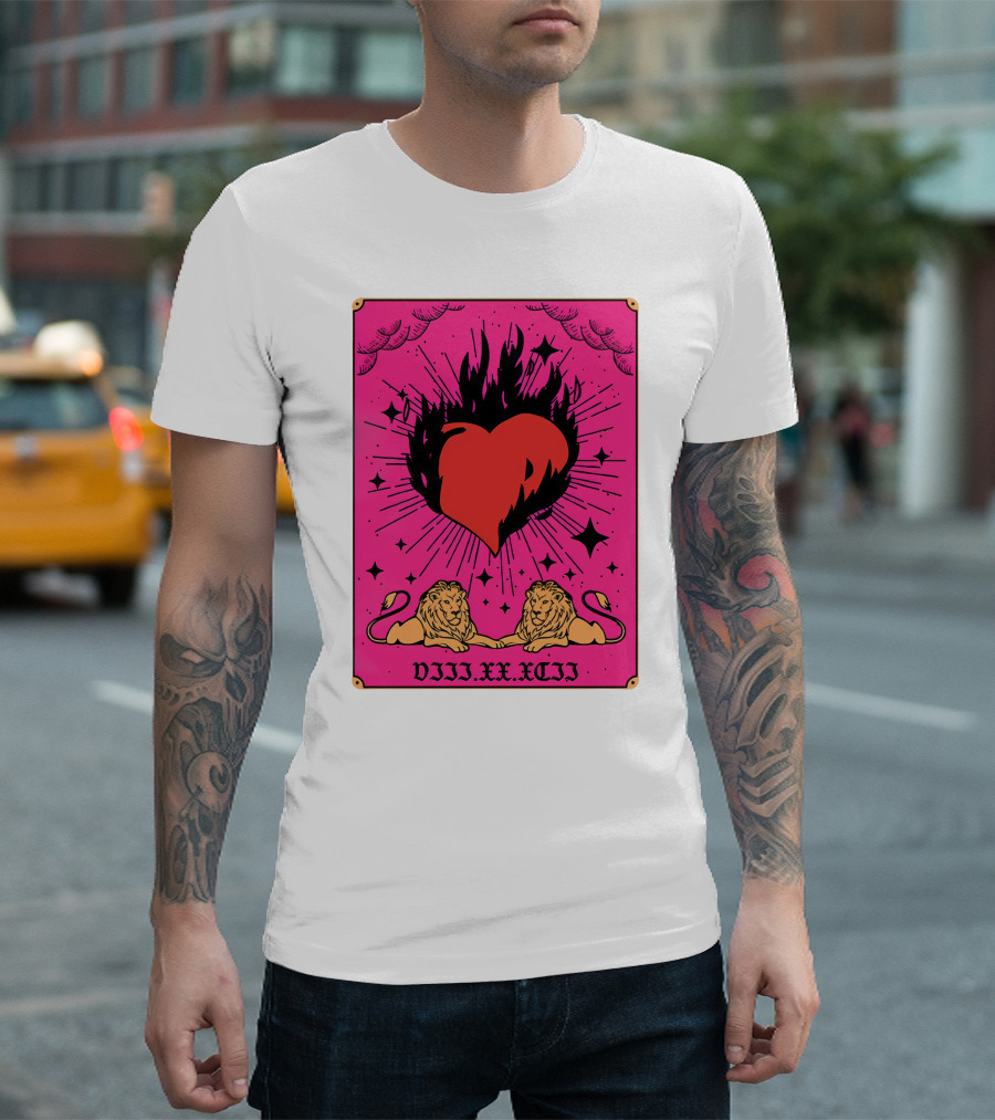 Demi Lovato Burning Heart Pink Lions VIII.XX.XCII T-Shirt
