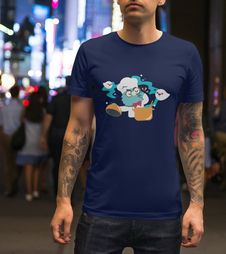 Cooker Owl With Floating Spirits Love Potion Scene T-Shirt