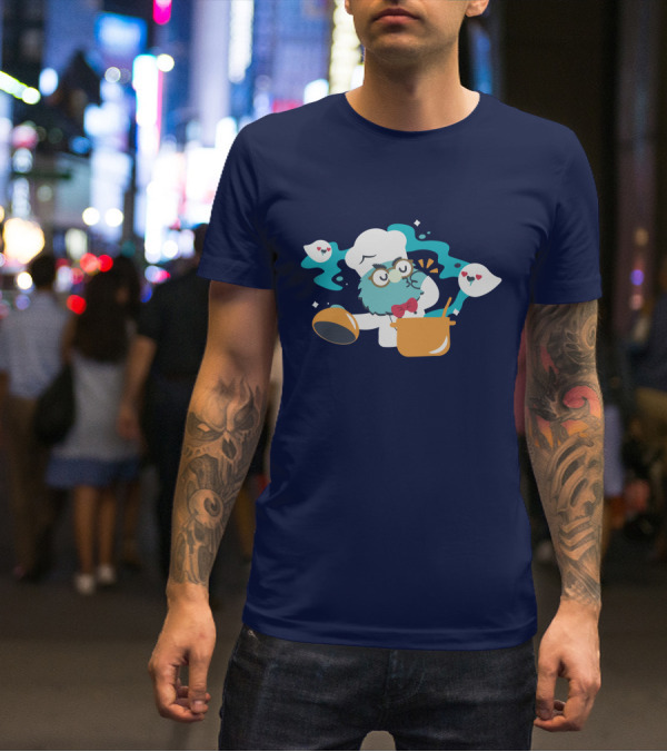 Cooker Owl With Floating Spirits Love Potion Scene T-Shirt