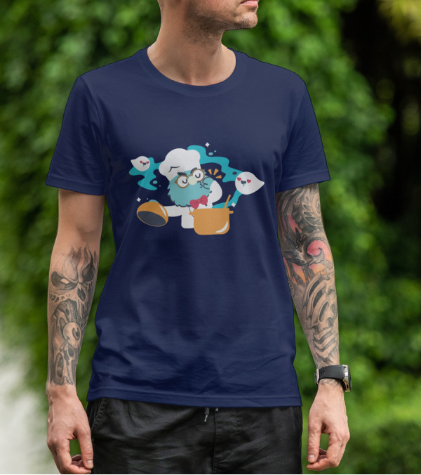 Cooker Owl With Floating Spirits Love Potion Scene T-Shirt