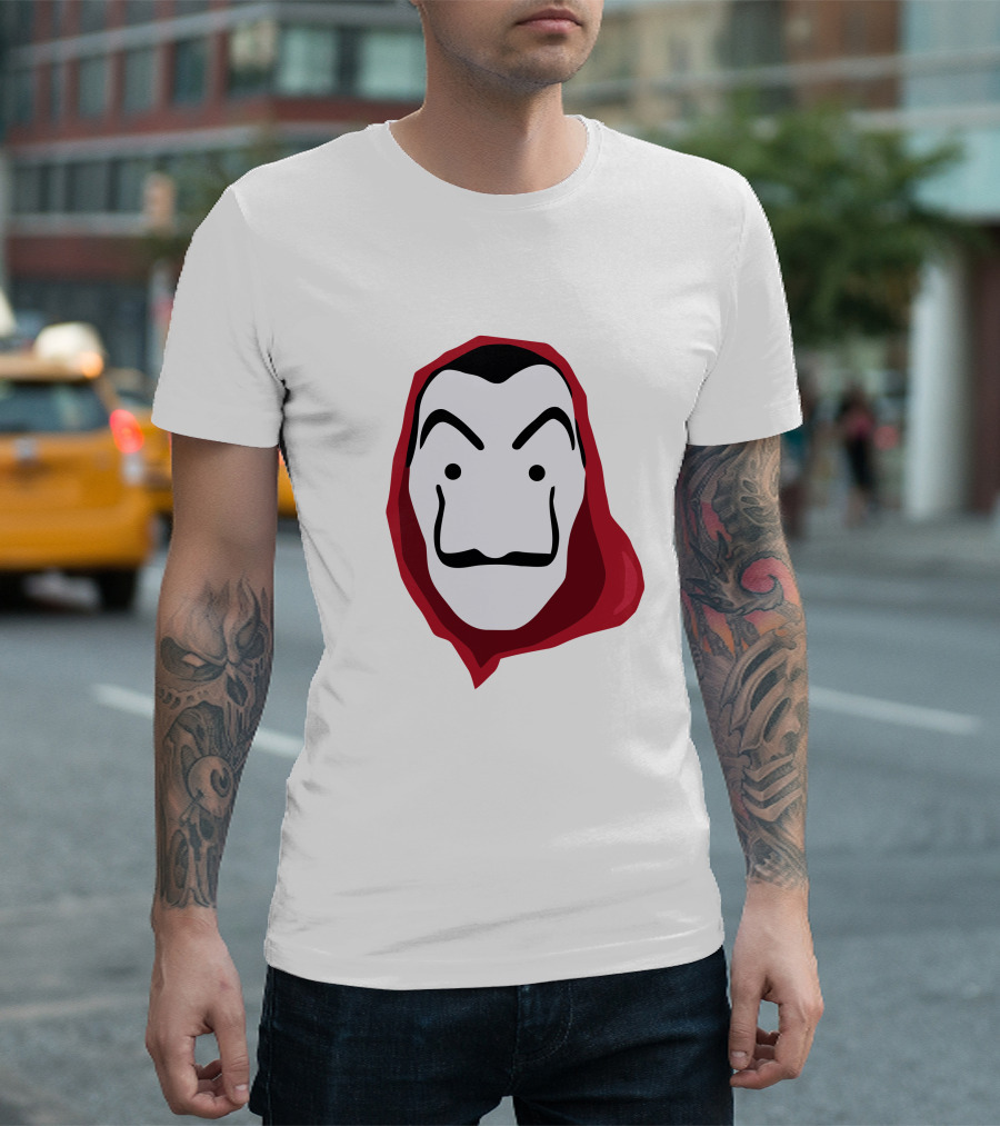 La Casa De Papel Salvador Dalí Mask in Red Hood T-Shirt