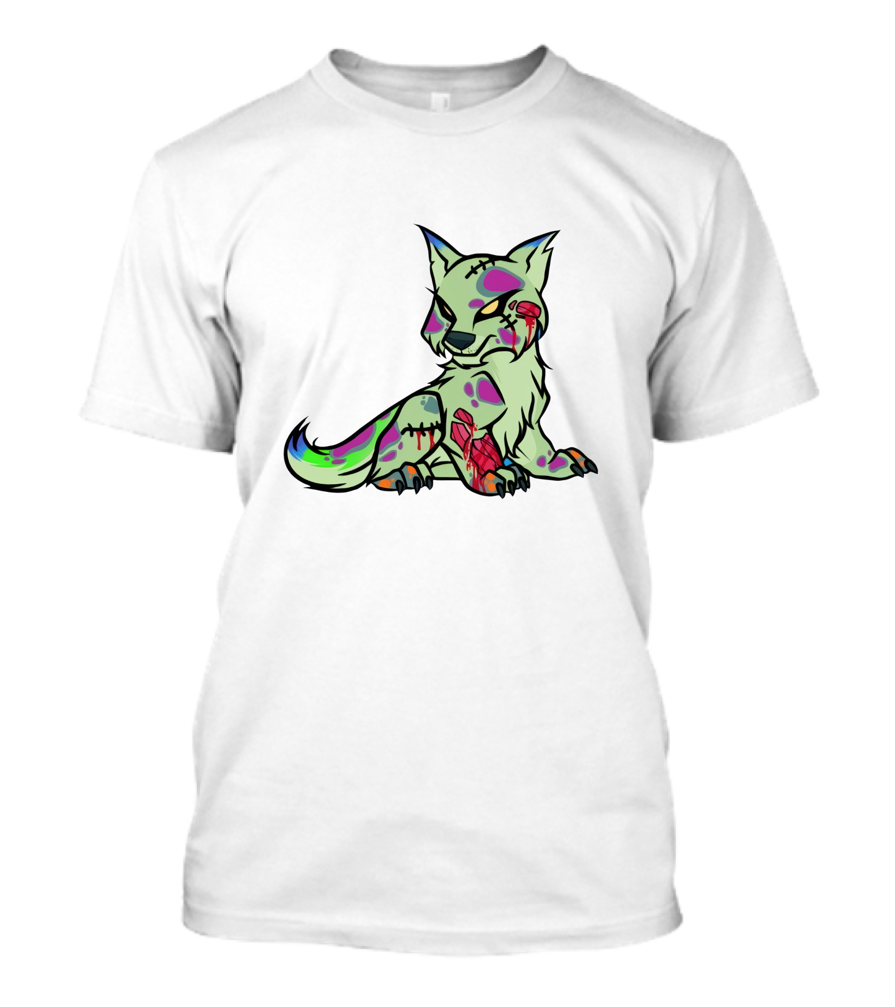 Psycho-Wolfpack 1985 Neon Zombie Wolf T-Shirt