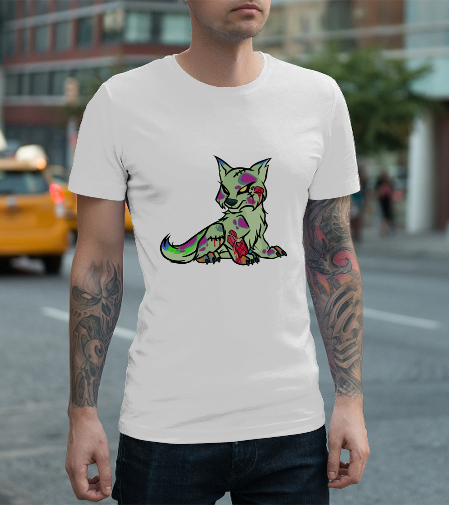 Psycho-Wolfpack 1985 Neon Zombie Wolf T-Shirt
