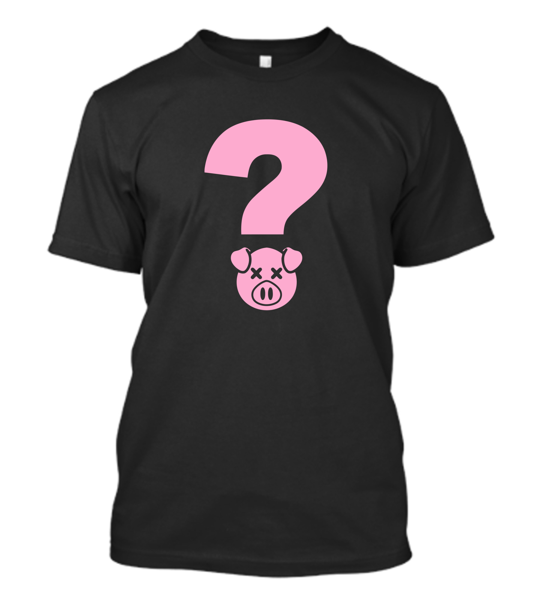 Mystery ShaneDawsonMerch Pink Question Mark Pig Face T-Shirt