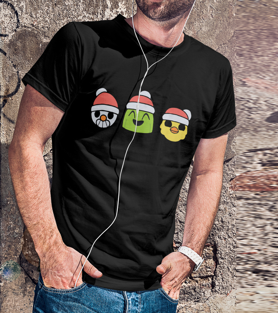 Holy Trinity Winter Snowman Cactus Chick Santa Hats T-Shirt