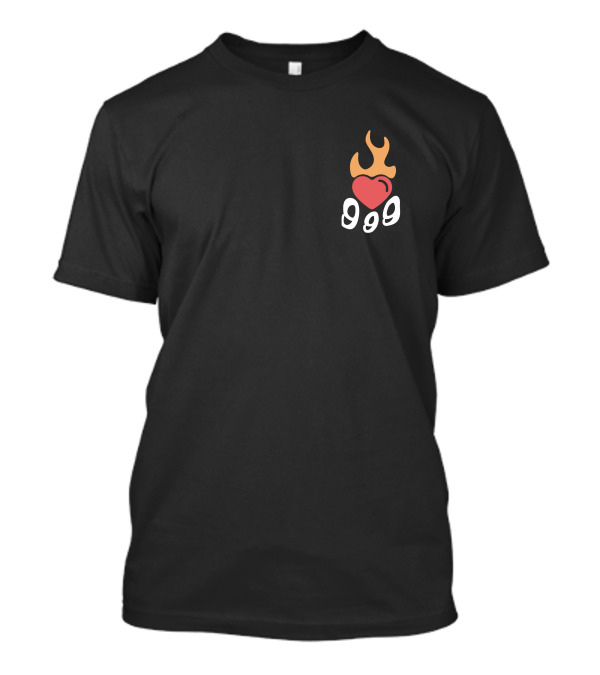 Juice Wrld 999 Burning Hearts Flaming Heart T-Shirt
