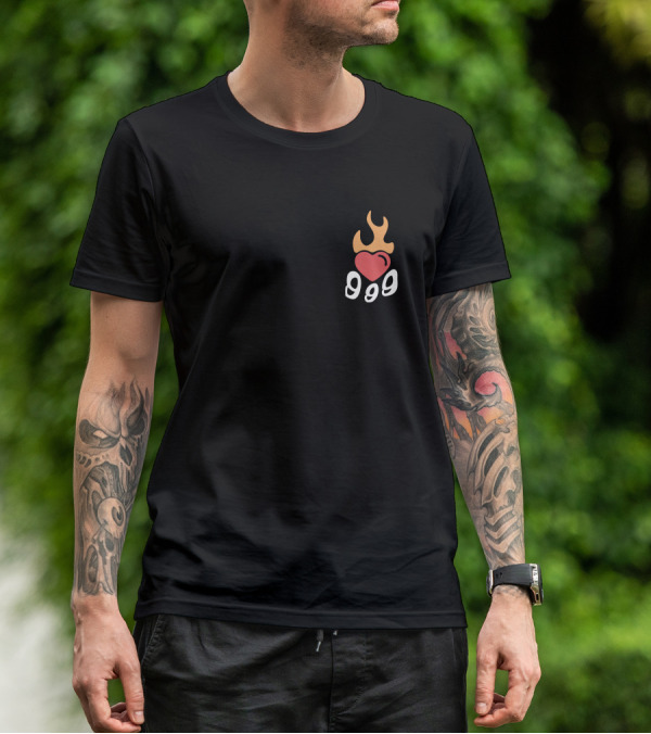 Juice Wrld 999 Burning Hearts Flaming Heart T-Shirt