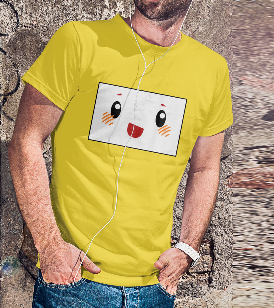 Shop Lankybox Merch Store Boxy Kawaii Face Yellow T-Shirt