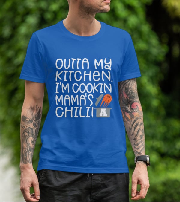 Outta My Kitchen I'm Cookin Mama's Chili Basketball Pot T-Shirt