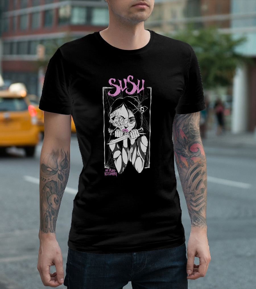 Susu Any Means Necessary Web Knife Girl T-Shirt