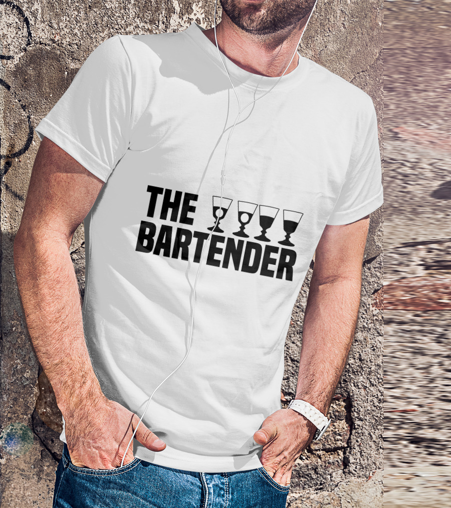 The Bartender Four Glasses T-Shirt