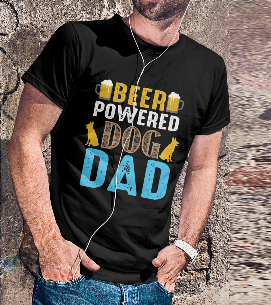 BEER Powered Dog Dad T-Shirt
