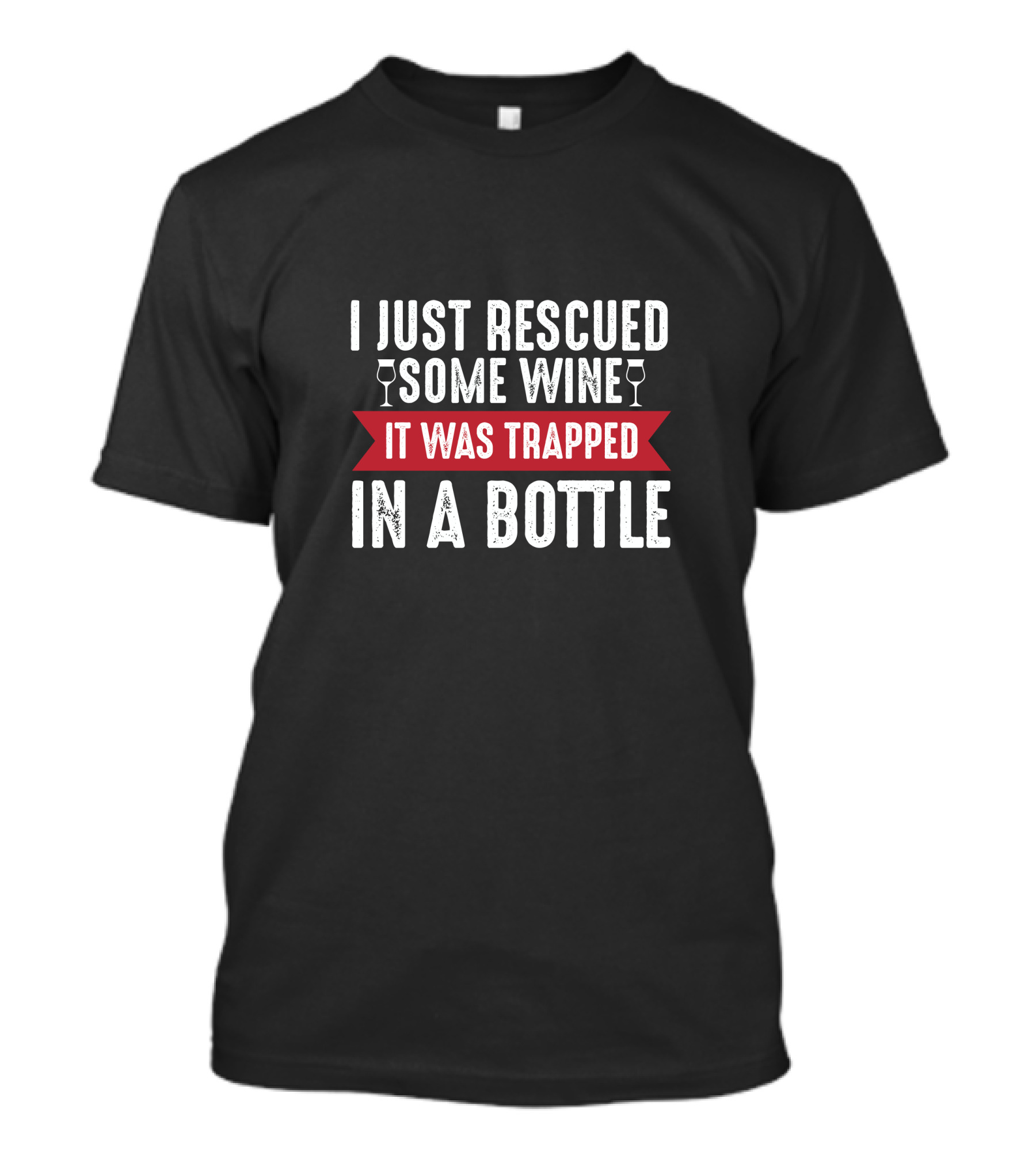 I Just Rescued Some Wine Trapped In A Bottle With Wine Glass Icons T-Shirt