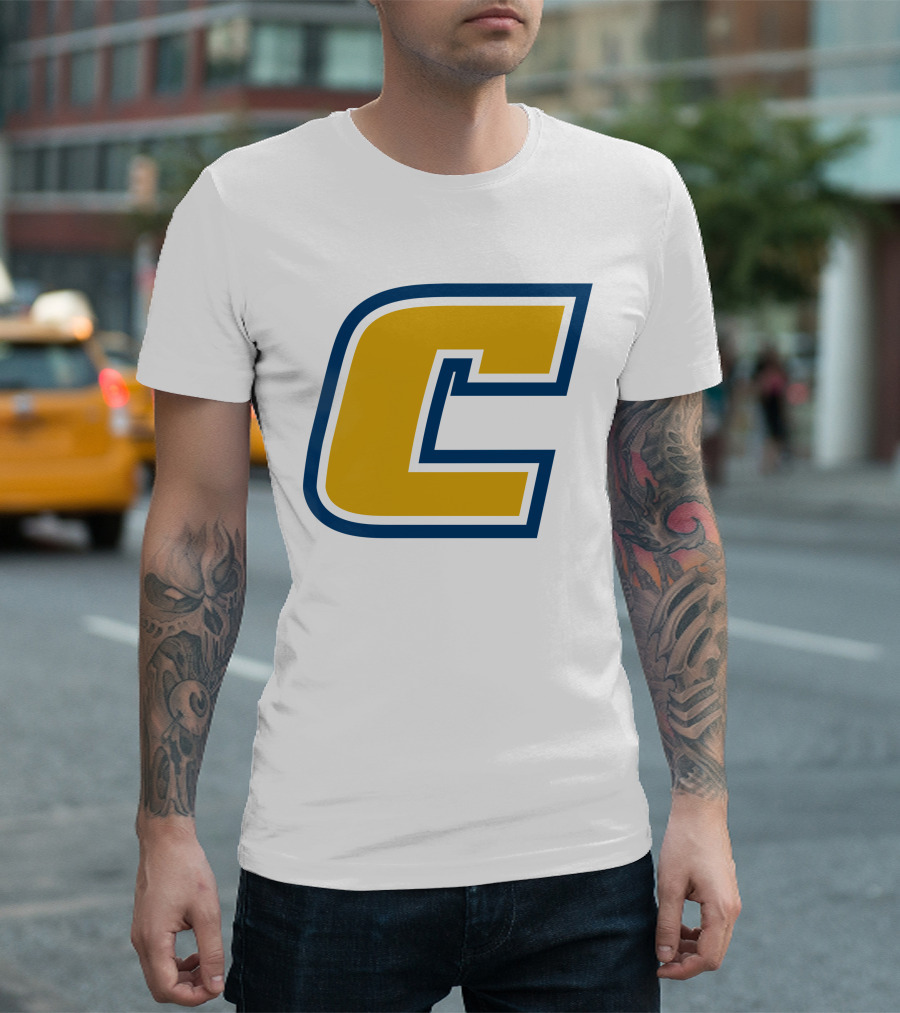 Chattanooga Mocs Large Yellow C Logo Collegiate Sports Emblem T-Shirt