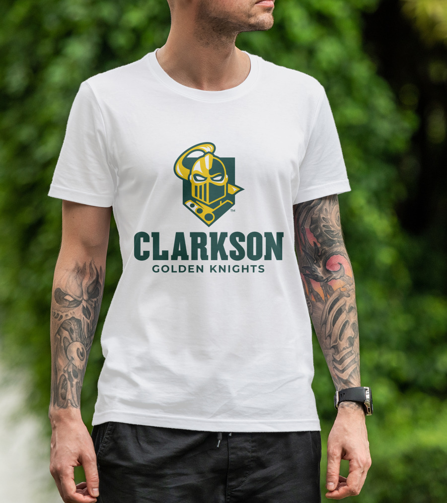 Clarkson Golden Knights Logo Knight Helmet T-Shirt